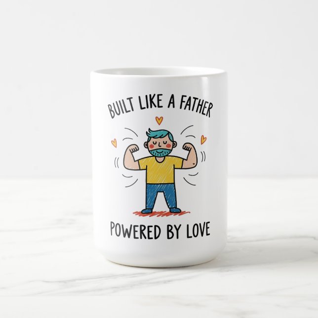 Mug Construire comme un père, Powered By Love Fête des (Centre)