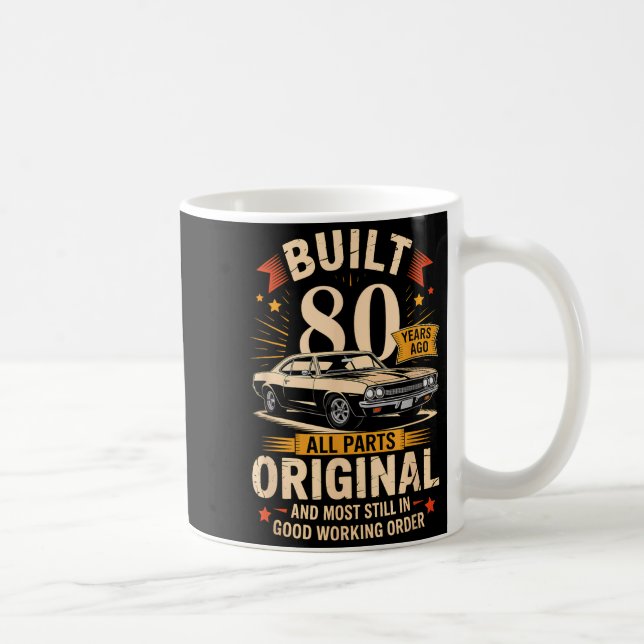 Mug Construit il y a 80 ans - Cadeau d'anniversaire dr (Droite)