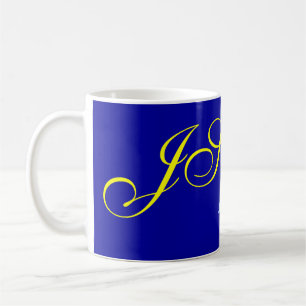 Mug Consultant en monographie jaune bleu