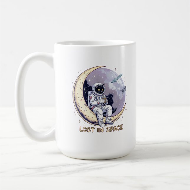 Mug Contemplation cosmique du chat (Gauche)
