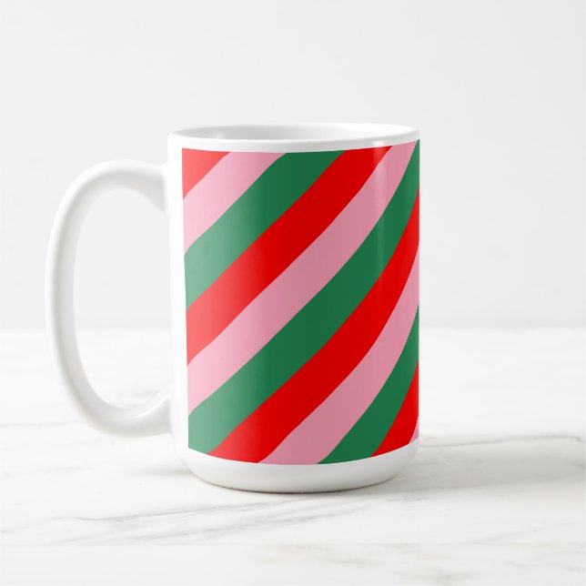 Mug Contemporary Christmas Candy Stripes  (Gauche)