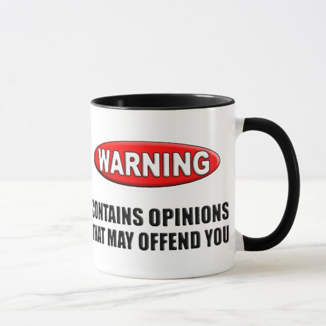 Mug Contient des avis que peut vous offenser (Droite)