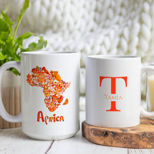 Mug Continent africain Afrocentrique avec Monogramme p
