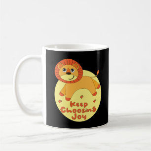 Mug Continuez à choisir la joie Lion Kawaii saut orang