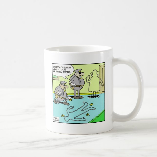 Mug Contour à la craie Cadeaux drôles de police et obj (Droite)