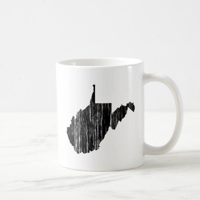 Mug Contour affligé d'état de la Virginie Occidentale (Droite)