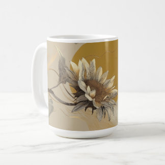 Mug Contour de tournesol minimaliste neutre