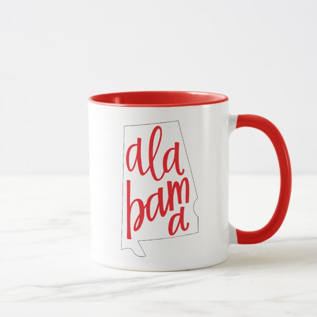 Mug Contour d'état de l'Alabama (Droite)
