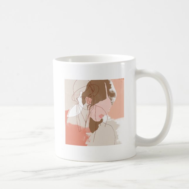 Mug Contour peint Portrait féminin (Droite)