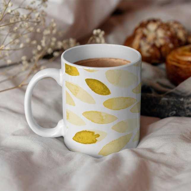 Mug Contours de brosse jaune aquarelle (Créateur téléchargé)