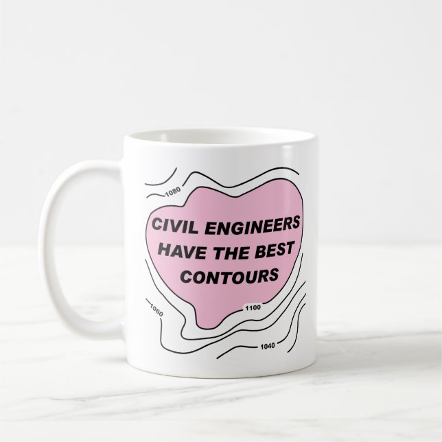 Mug Contours roses de l'ingénieur civil (Gauche)