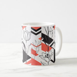 Mug Contraste floral géométrique moderne