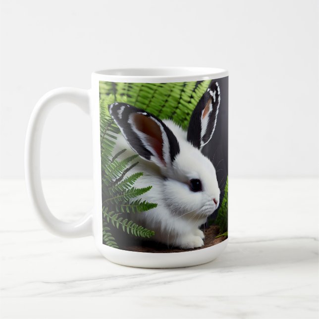 Mug Contraste frappant : Le lapin blanc aux oreilles n (Gauche)