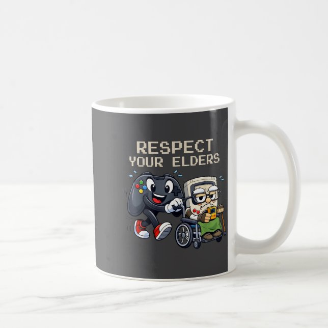 Mug Contrôle de jeu Respectez Vos Aînés Rétro Drôle de (Droite)
