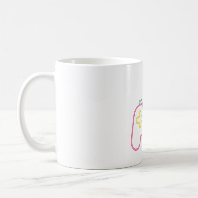 Mug Contrôleur de console de jeu Faux Neon Gamer (Gauche)