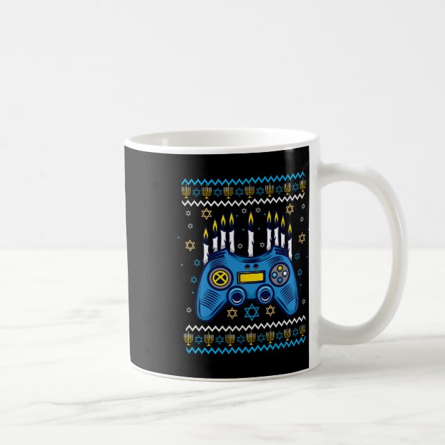 Mug Contrôleur de jeu Hanoukka Menorah bougies juives  (Droite)