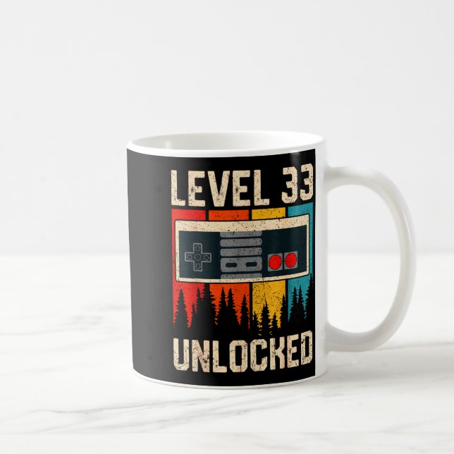 Mug Contrôleur de jeu vidéo Niveau 33 débloqué Anniver (Droite)