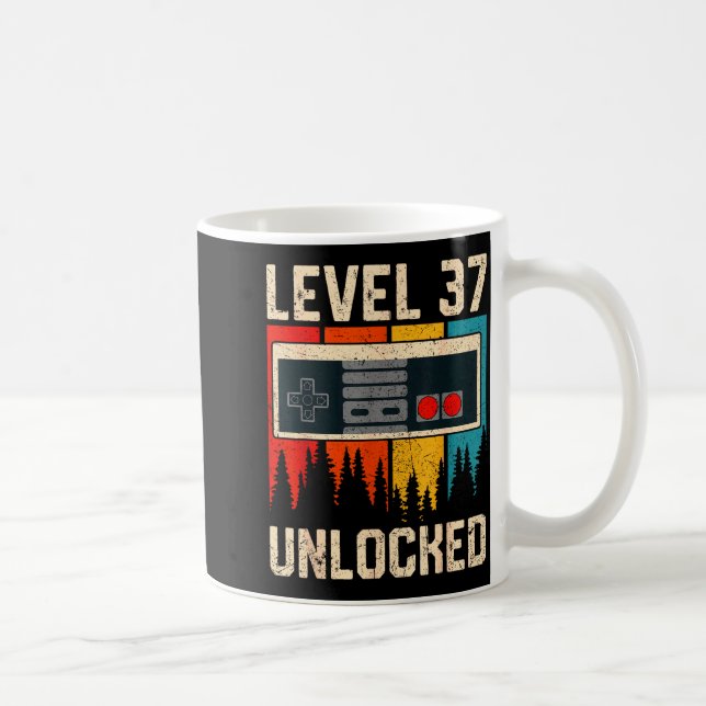 Mug Contrôleur de jeu vidéo Niveau 37 débloqué Anniver (Droite)