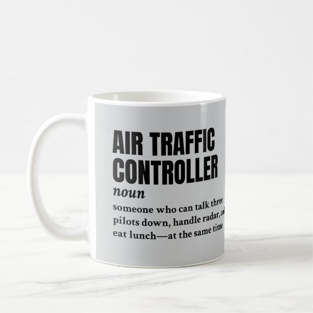 Mug Contrôleur de la circulation aérienne - Drôle Défi (Gauche)