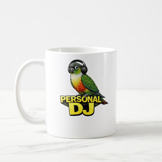 Mug Conure à joue verte DJ personnel (Gauche)