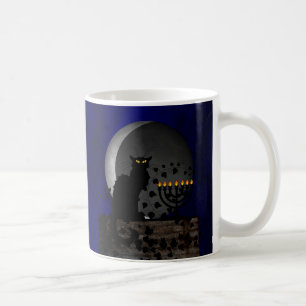 Mug Conversation Noir Chanukah avec Menorah