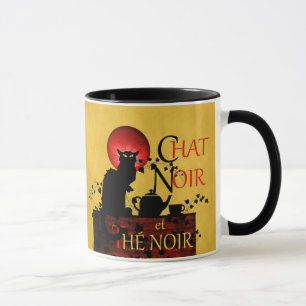 Mug Conversation Noir et Thé Noir, Thé Noir Chat