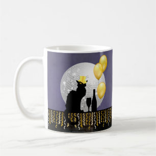 Mug Conversation Noir Nouvel An Réveillon