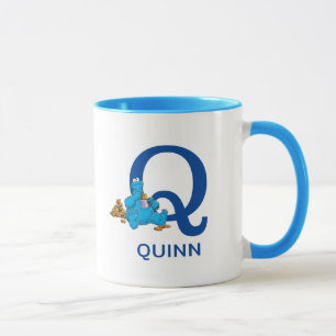 Mug Cookie Monster Manger Cookies Nom et monogramme Q
