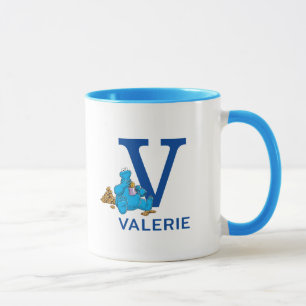 Mug Cookie Monster Manger Cookies Nom et monogramme V