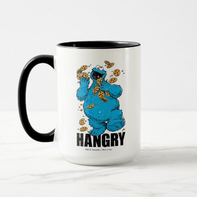 Mug Cookie Monster Rétro | Affamé (Gauche)