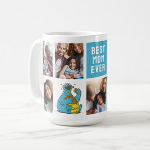 Mug Cookie Monster Vintage Maman Photo Collage