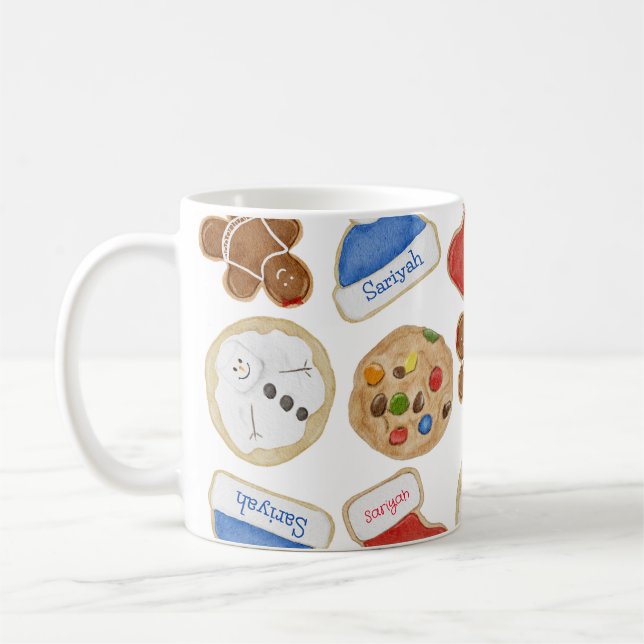 Mug Cookies de Noël Pain d'épice dame Nom personnalisé (Gauche)