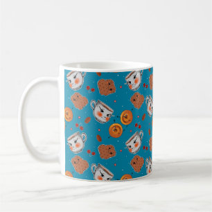 Mug Cookies, petits pains : motif arrière - plan bleu