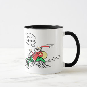 Mug Cool amusant Yule Père Noël équitation moto Noël