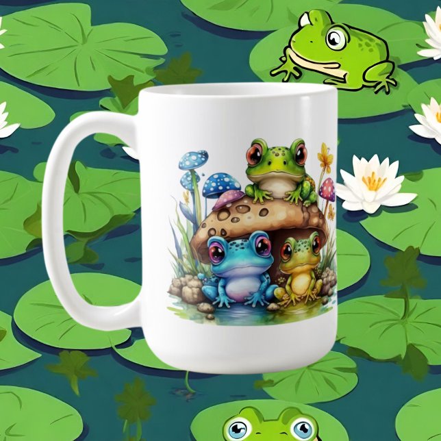 Mug cool aquarelle grenouille ajouter monogramme (Créateur téléchargé)
