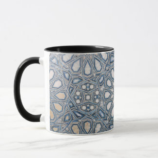Mug Cool Azure & White Ceramic Tile Geometric Pattern