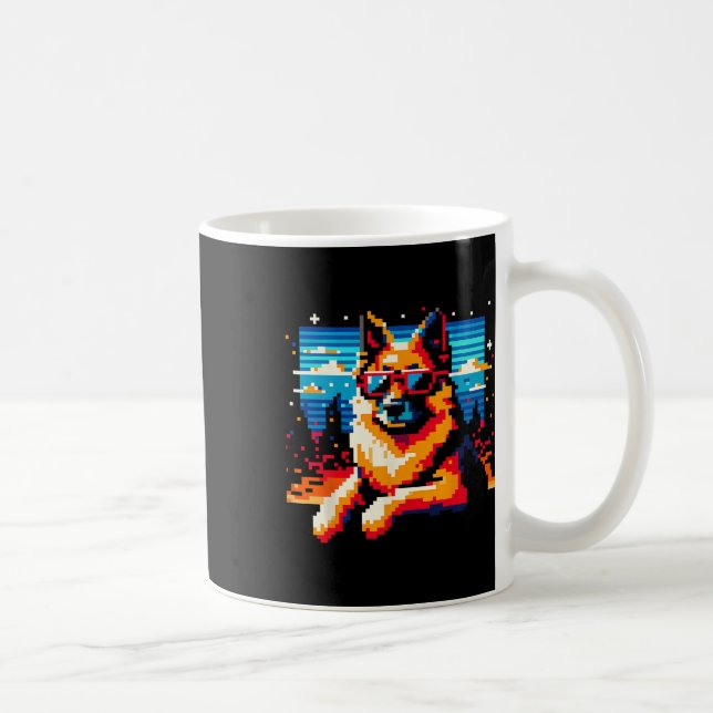 Mug Cool berger allemand chien Pixel style d'art Noël (Droite)