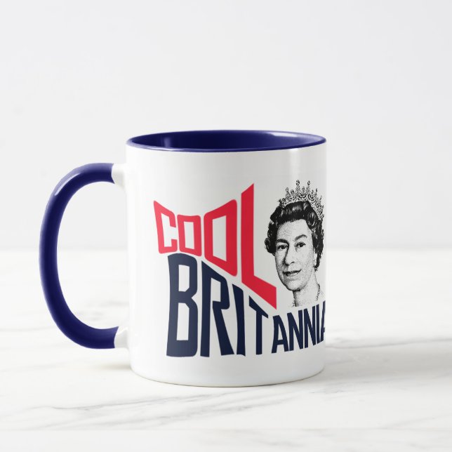 Mug Cool Britannia Reine Elizabeth HRH Né Royal (Gauche)