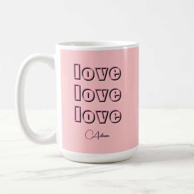 Mug Cool Candy Rose Clean 3 x Amour | Rose Pastel (Gauche)