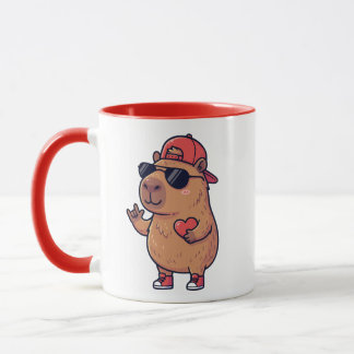 Mug Cool Capybara ASL I Love You Sign Valentine
