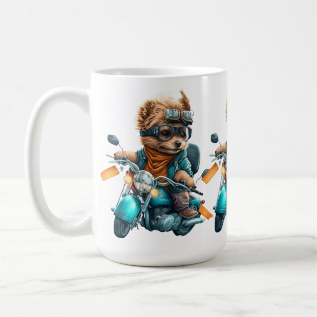 Mug Cool chien biker, mignon Yorkshire terrier chien c (Gauche)