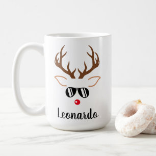Mug Cool Christmas Reindeer nez rouge lunettes noires