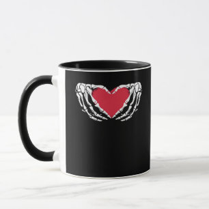 Mug Cool Classic Funny Skeleton Mains Coeur - Valentin