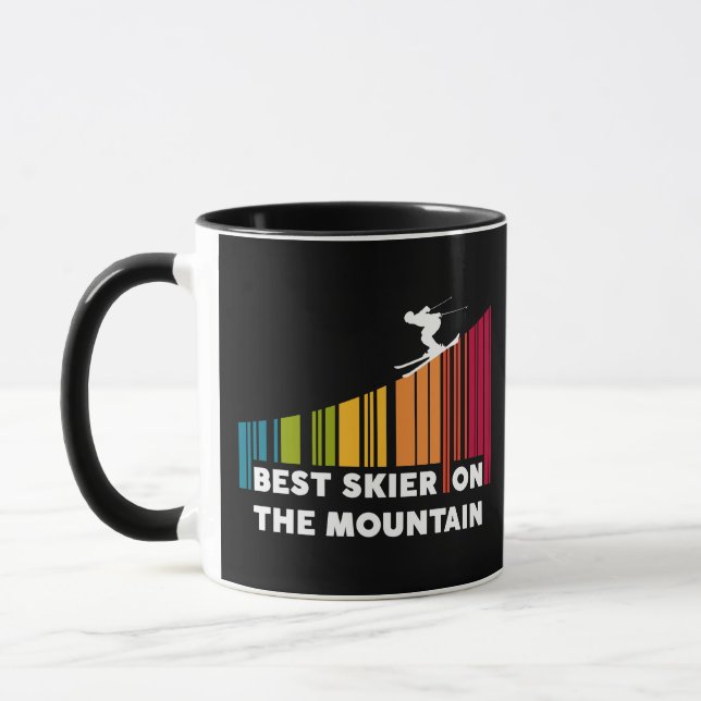 Mug Cool Code Barre Conception Meilleur Skieur Sur La  (Gauche)