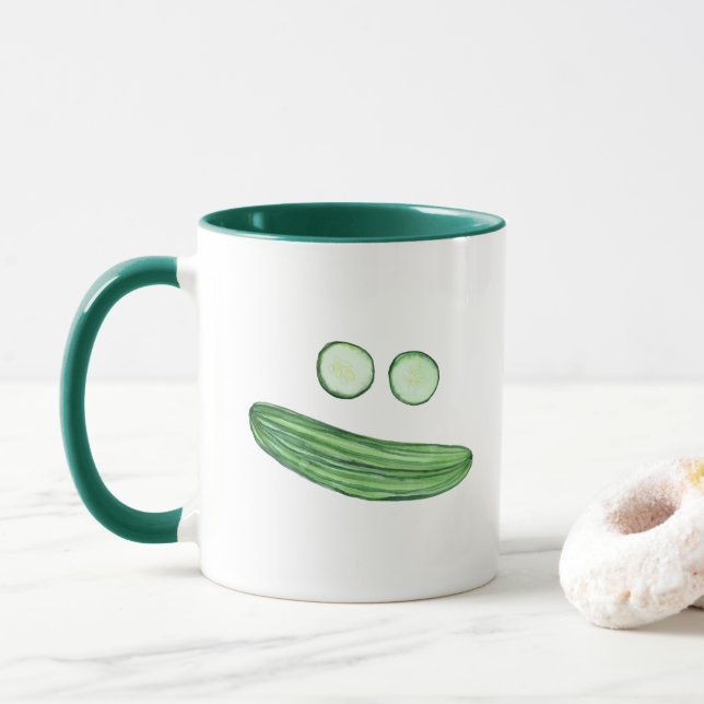 Mug Cool comme concombre drôle d'aquarelle de l'aquare (Avec donut)