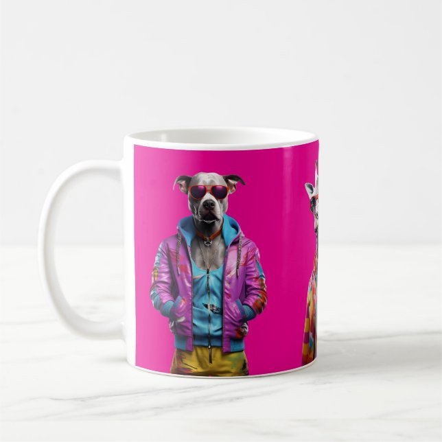 Mug Cool Crew – Animal Squad Colour-Pop Rose Chaud (Gauche)