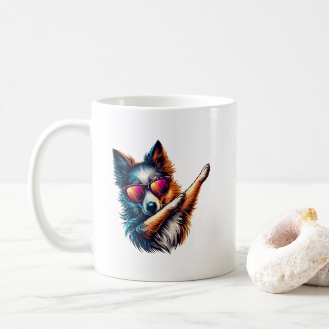 Mug Cool Dabbing Dog Art (Avec donut)
