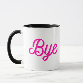 Mug Cool Drôle Chat Avec Texte Rose Bye