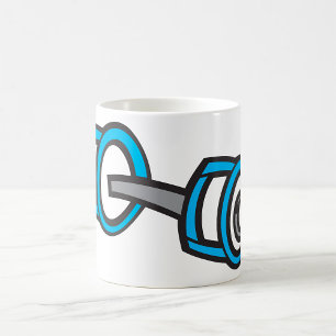 Mug Cool Dumbbell Fitness Blue and Grey Graphisme