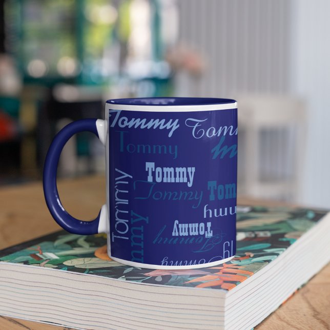 Mug Cool et bleu, créez votre propre Motif de nom (Créateur téléchargé)